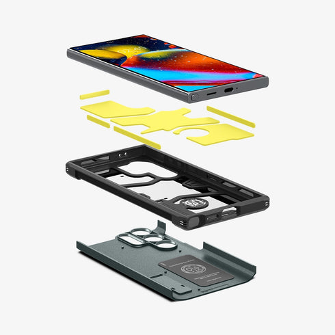 ACS07300 - Galaxy S24 Ultra Case Tough Armor in Black showing the back